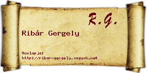 Ribár Gergely névjegykártya
